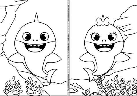 Baby Shark Happy Birthday Coloring Page