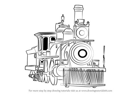 Pictures Of Steam Trains To Colour Steam Locomotive Draw Drawing