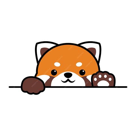 Premium Vector Cute Red Panda Paws Up Over Wall