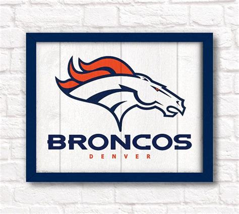 Denver Broncos Rustic Wall Hanging 16x20 Handmade Sign Broncos Wall