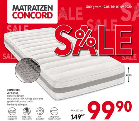 (2756) komfortschaummatratze »lasse«, hilding sweden exklusiv, 21 cm hoch, raumgewicht: Concord Air Pring Angebot bei Matratzen Concord