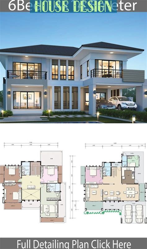 Home Design 11x15m With 4 Bedrooms Home Design With Plan Duplex