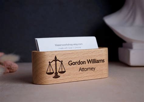 Personalized Lawyer T Desktop Business Card Holder Judge Etsy