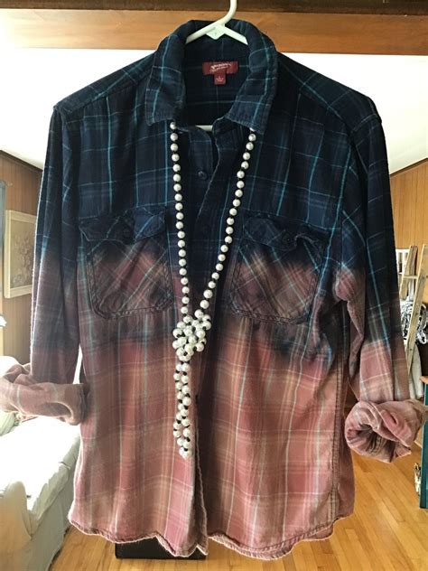 Hand Dipped Flannel Button Down Shirt Unisex Tye Dyed Etsy Flannel