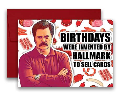 Ron Swanson Birthday Card Funny Birthday Card Ph