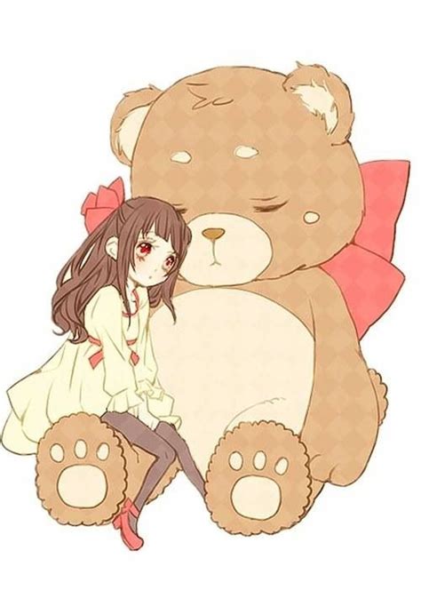 Cute Girl With Big Bear
