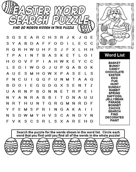 Easter Word Search Puzzles Best Coloring Pages For Kids