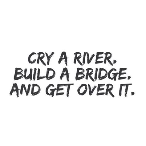 Cry A River Build A Bridge And Get Over It One Line Quotes Memes