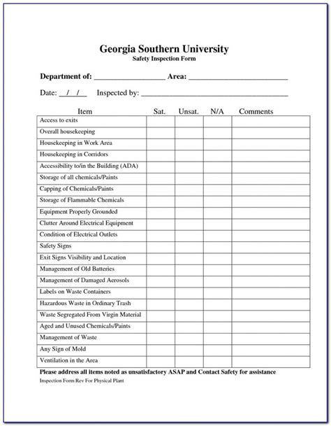 Inspection checklists are tools used to organize projects and duties and to verify your most important tasks. Explore Our Image of Monthly Inspection Checklist Template ...