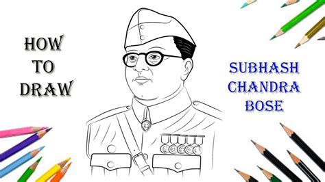 Netaji Subhash Chandra Bose Sketch How To Draw Subhash Chandra Bose Youtube