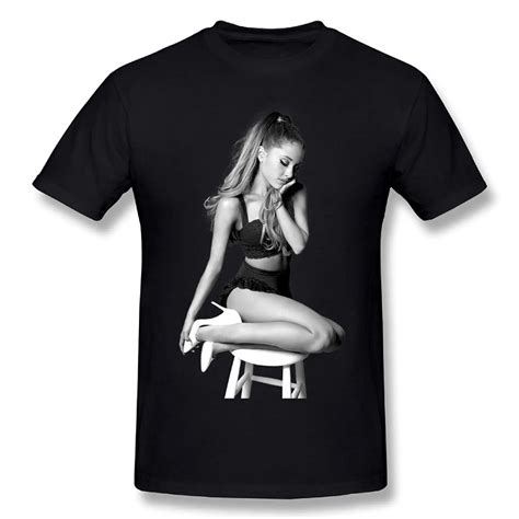 Fashion And Wot Shirt Free Shipping Regular Nolaii Mens Ariana Grande Cotton T Shirts Black