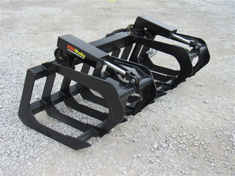 72″ Dual Cylinder Root Bucket Grapple Attachment With Grease Fittings