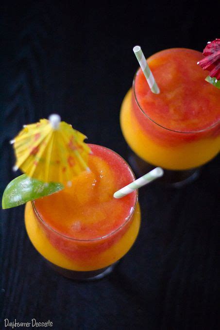 Mango Strawberry Swirl Daiquiri Last Call Fruity Drinks Yummy