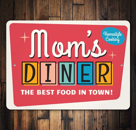 Moms Diner Sign Diner Decor Cute Diner Sign Moms Kitchen Etsy