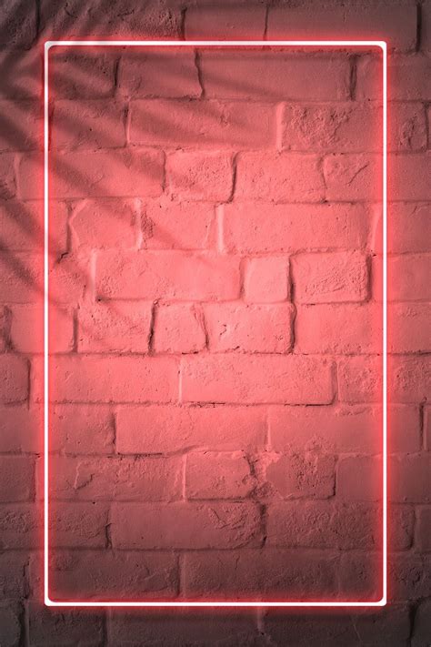 Download Premium Illustration Of Red Neon Lights Frame On A White Brick Neon Light Wallpaper