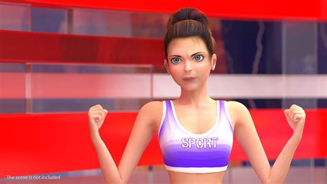 Cartoon Woman Sportive Clothes Rigged For Maya 3d Model 149 Ma Free3d