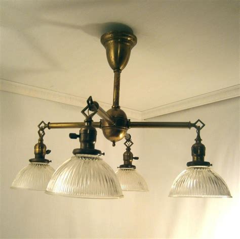 One of my favorite shabby french style chandeliers!! Antique 4-light Arts & Crafts Mission Style Brass ...