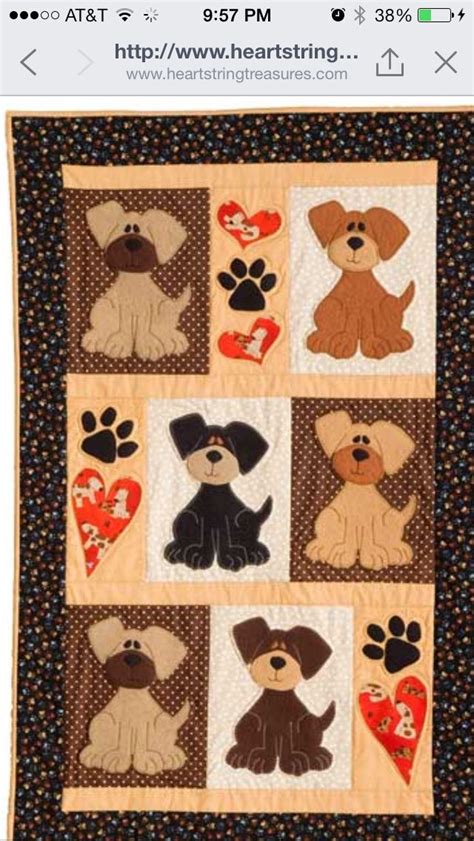 Puppy Quilt Dog Quilts Applique Quilt Patterns Applique Quilting