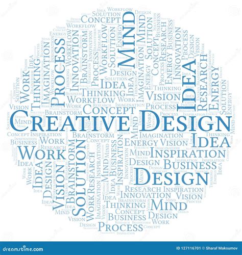 Creative Design Word Cloud Made With Text Only Stock Illustration
