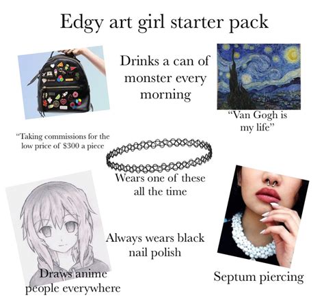 Edgy Art Girl Starter Pack Starterpacks