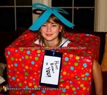 I got the idea for this homemade gift box costume from your website and dressed myself up as a present. Coolest Homemade Gift Box Costume