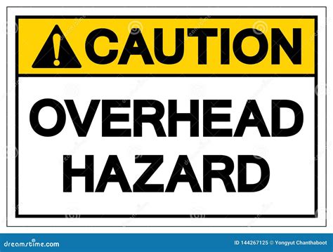 Caution Overhead Hazard Symbol Sign Vector Illustration Isolate On