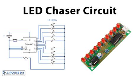Led Chaser Circuit Using Cd4017 Decade Counter Ic