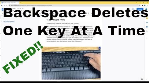 Backspace Key Deletes One Letter At A Time Or Backspace Key Not Working