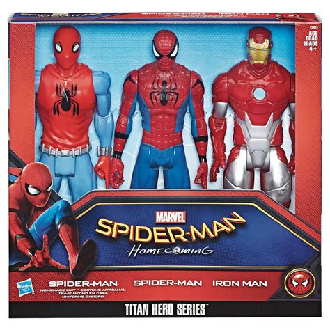 Spider Man Homecoming Titan Series Action Figure 12 Inch 3 Pack Case