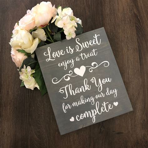 Love Is Sweet Enjoy A Treat Sign Wedding Table Sign Dessert Etsy
