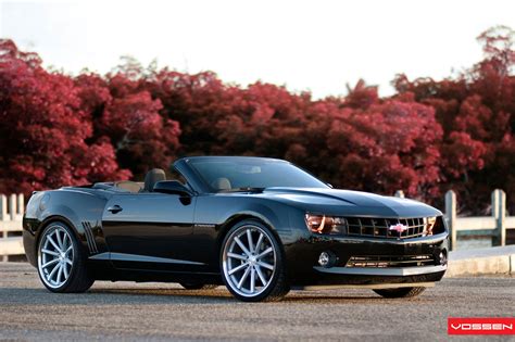 Black Convertible Chevy Camaro Dressed Up In Stylish Aftermarket Parts