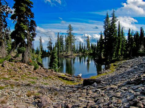 Unnamed Lake Snow Lakes Trail Sky Lakes Wilderness Oregon A Photo