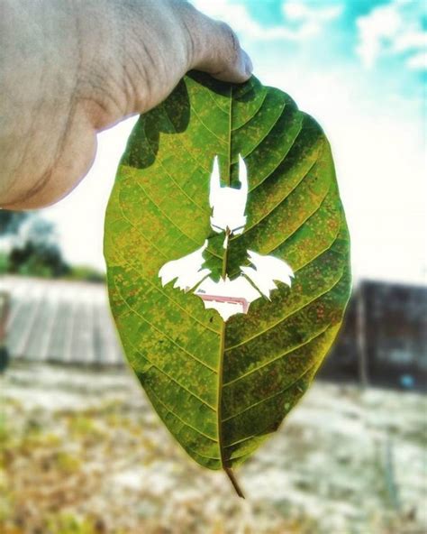 Leaf Art Filipino Artist Turns Green Leaves Into Eye Catching Human Faces