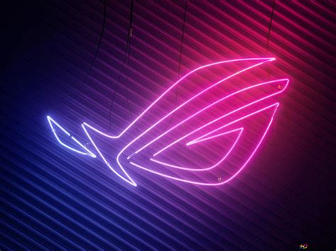 Asus Rog Republic Of Gamers Neon Themed Logo Hd Wallpaper Download