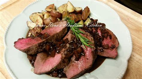 Only made the tenderloin glaze and served with mashed potatoes. Beef Tenderloin with a Red Wine Reduction Pan Sauce & Rosemary Potatoes ... | Beef tenderloin ...