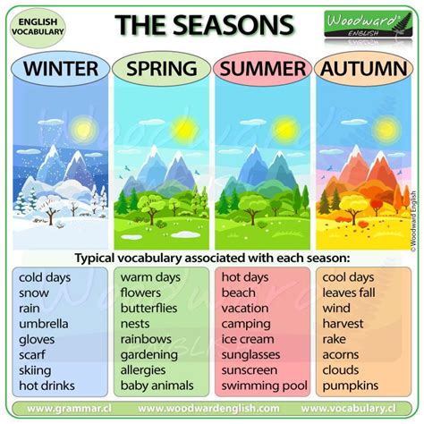Seasons Vocabulary In English Fallseason ﻿ The Seasons In English