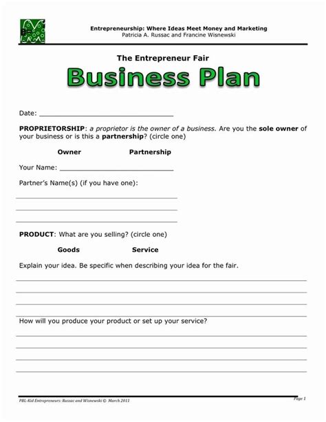 Free Printable Business Plan Template Awesome Business Plan Business