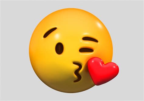 Emoji Face Blowing A Kiss 3d Model Cgtrader