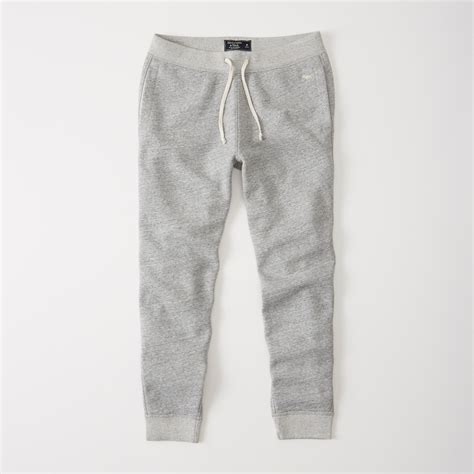 lyst abercrombie and fitch fleece joggers in gray for men