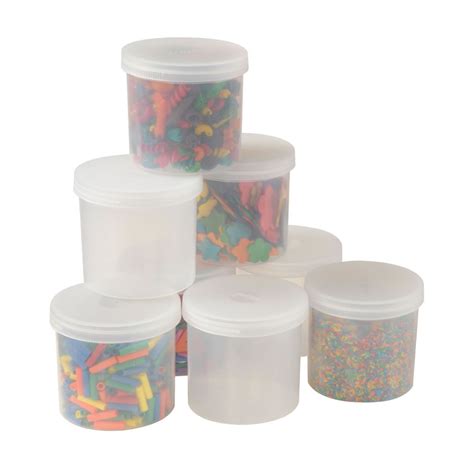 Clear Plastic Jars With Lids Set Of 8