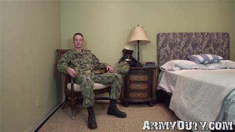 Young Soldier In Uniform Strips Naked And Starts To Wank