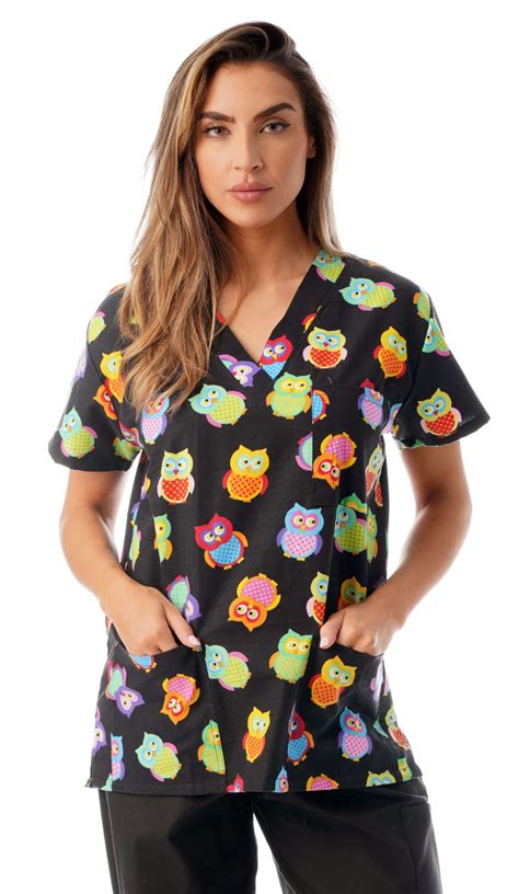 Just Love Just Love Womens Scrub Tops Scrubs Pink Flower Multi