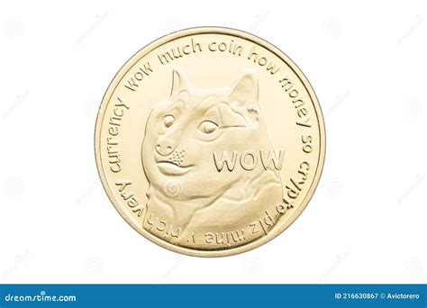 Dogecoin Coin Isolated On White Background Editorial Photography