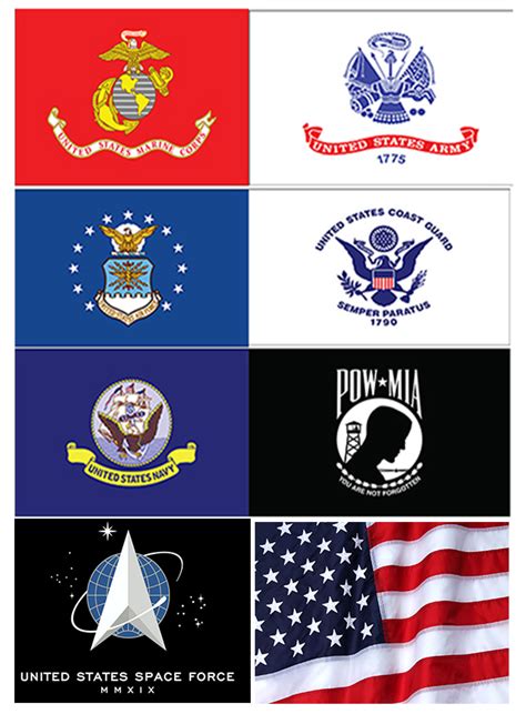 Armed Forces Flags Set Us Space Force Army Navy Air Force Marine