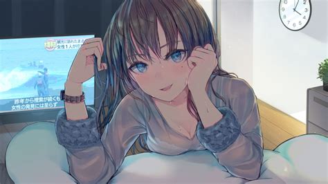 Download 1280x720 Wallpaper Blue Eyes Cute Anime Girl Beautiful Original Hd Hdv 720p