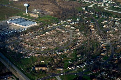 Aerial Views Of Tornado Destruction From Washington To Pekin Aerial