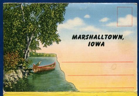 Marshalltown Iowa Ia Riverview Park Main Street Linen Old Postcard