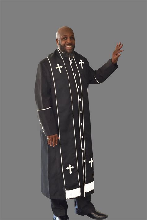 Avenue Clergy Robe Black And White Border