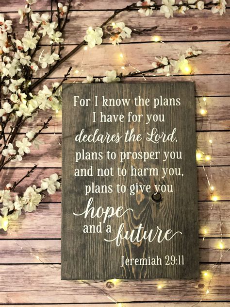 Jeremiah 2911 For I Know The Plans I Have For You Scripture Etsy