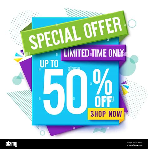 Special Offer Sale Vector Banner Design Sale 50 Off Discount Limited